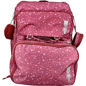 Danpen skoletaske - pink med hjerter