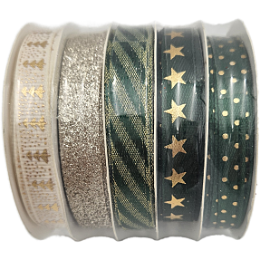 5-i-1 bånd i mix 3 meter - grøn