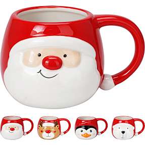 Krus med hank - julemotiv  – flere varianter – assorteret