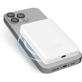 SBS magnetisk powerbank 5.000 mAh - hvid