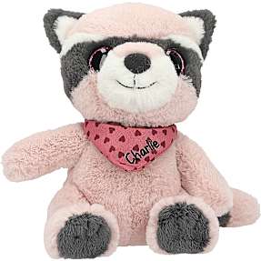 Snukis Charlie vaskebjørnebamse 18 cm - svag rosa