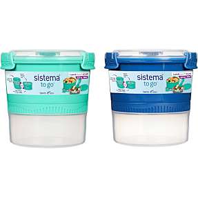 Sistema Lunch Stack To Go (965ml) - flere varianter - assorteret