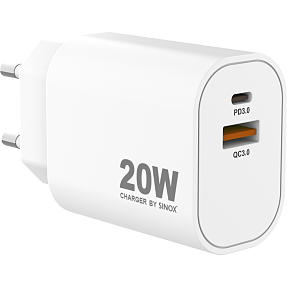 Sinox Pro oplader 20W - hvid