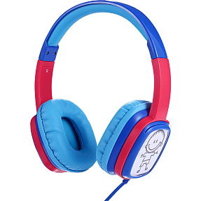 Kidio over-ear børnehøretelefoner - blå/rød