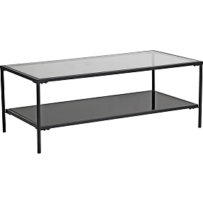 Luna sofabord glas og metal - sort