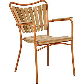 Kerteminde teak havestol - orange stel