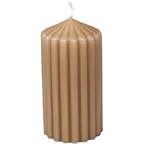 Rillet bloklys 6,8x13 cm - mørk sand