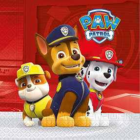 Paw Patrol mønstrede servietter 33x33 cm 20-pak