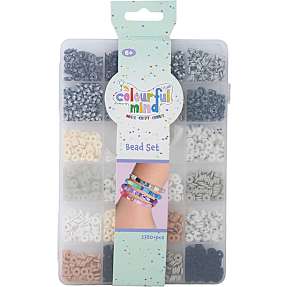 Colourful Mind perlesæt - sort/hvid/grå/beige