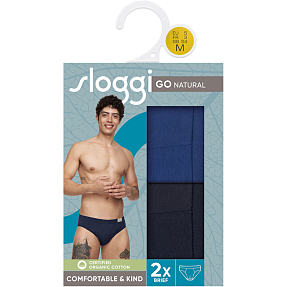 Sloggi herre 2-pak midi str. 2XL - blå/mørkeblå