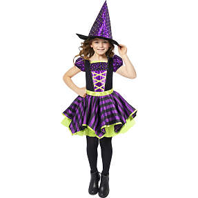 Halloween neonheks kostume str. 140