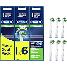 Oral-B CrossAction tandbørstehoveder 6-pak - hvid