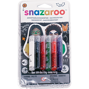 Halloween Snazaroo ansigtsmaling sæt med 6 farver - multifarvet