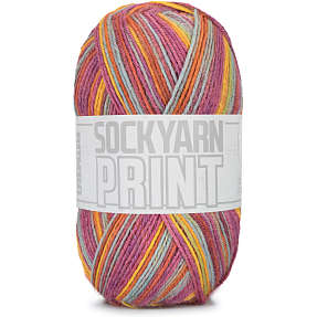 BUMBO Uldblanding Strømpegarn print - Flamme 198