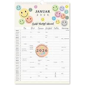 Familiekalender 2026 - smileys