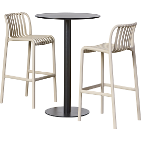 Andorra. barbord med 2 Messina barstole - Sandy grey