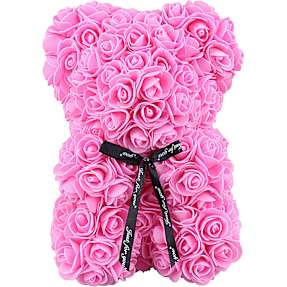 Lyserød Rose bamse 28 cm