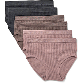 VRS dame 6-pak hipster str. M/L  - sort/brun/rosa