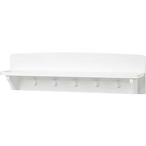 Hoppekids hylde med 5 knager - hvid