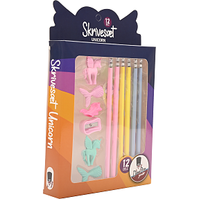 Danpen enhjørning skrivesæt 12 dele