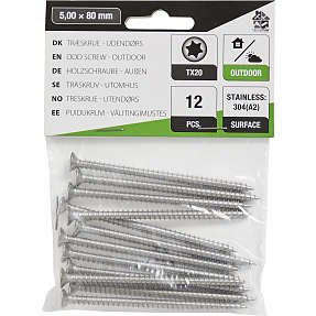 HomeFixer udendørs skruer 5x80 mm 12 stk