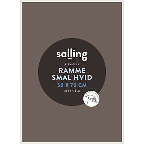 Hvid ramme m. plexiglas - 50x70 cm