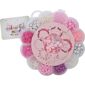 Colourful Mind blomster perleæske - pink