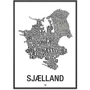 Sjælland, byer - 30x40 cm