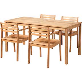 Rosenborg Classic havesæt med fire stole - teak