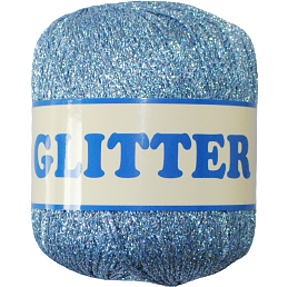 Lurex Glitter garn 25g 160m - Lysblå 14
