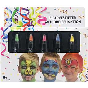 Ansigtsmaling - 5 stifter med drejefunktion