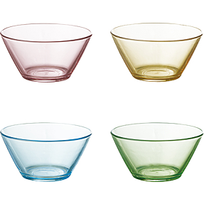 Aida farvede glasskåle (Ø: 12 cm) - flere varianter - assorteret