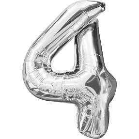 Salling folieballon " 4" H: 35 cm - flere varianter - assorteret