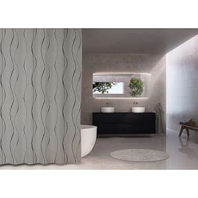 DEBEL badeforhæng - grå med striber