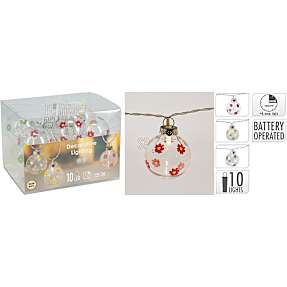 Iben LED lyskæde m. 10 blomster pærer