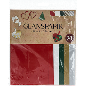 Glanspapir 6 ark - multifarvet
