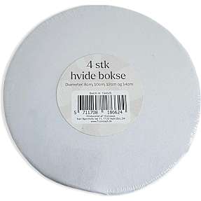 Hvid opbevaringsboks - 4 stk. rund