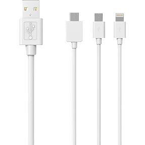 Prosonic 3-i-1 kabel 1 meter - hvid