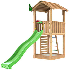 Jungle Gym Cottage 2.1 legetårn inkl. rutsjebane