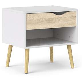 Dalta natbord - hvid/eg