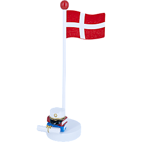 Studenter bordflag med figur H: 15 cm - hvid