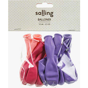 Salling latexballoner Ø:23 cm 10-pak - Rosa
