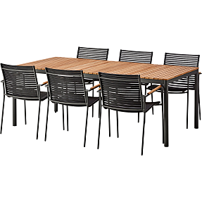 Mood 208 x 100 cm havesæt med 6 Mood Classic - antracit