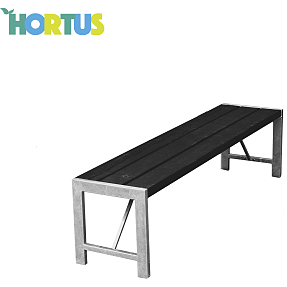 Hortus Augusta bænk - sort/galv. stel