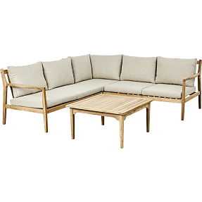 Lugo hjørnesofa inkl. bord - akacietræ