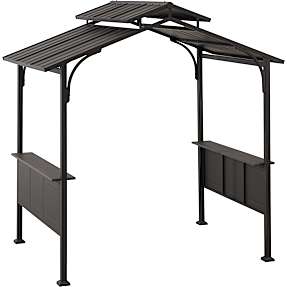 Aspe grillpavillon 244 x 153 cm - brun stålstel