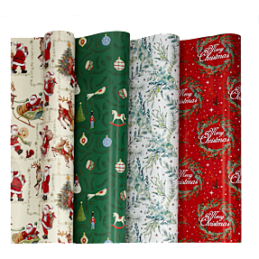 Gavepapir 70 cm x 20 m - flere varianter - assorteret