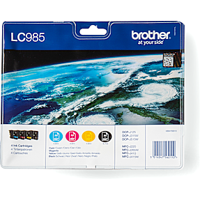 Brother LC985VALBP blækpatron - cyan/magenta/gul/sort