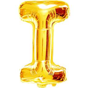 Folieballon "I" 35 cm - Guld