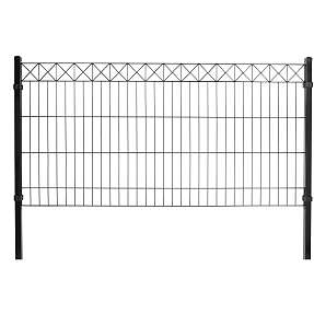 HORTUS panelhegn med dekorations "X", hegnspakke 4 fag - sort